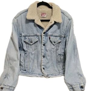 Levi's Vintage Sherpa-lined 80's 90's Denim Jacket Bomber Trucker 42R